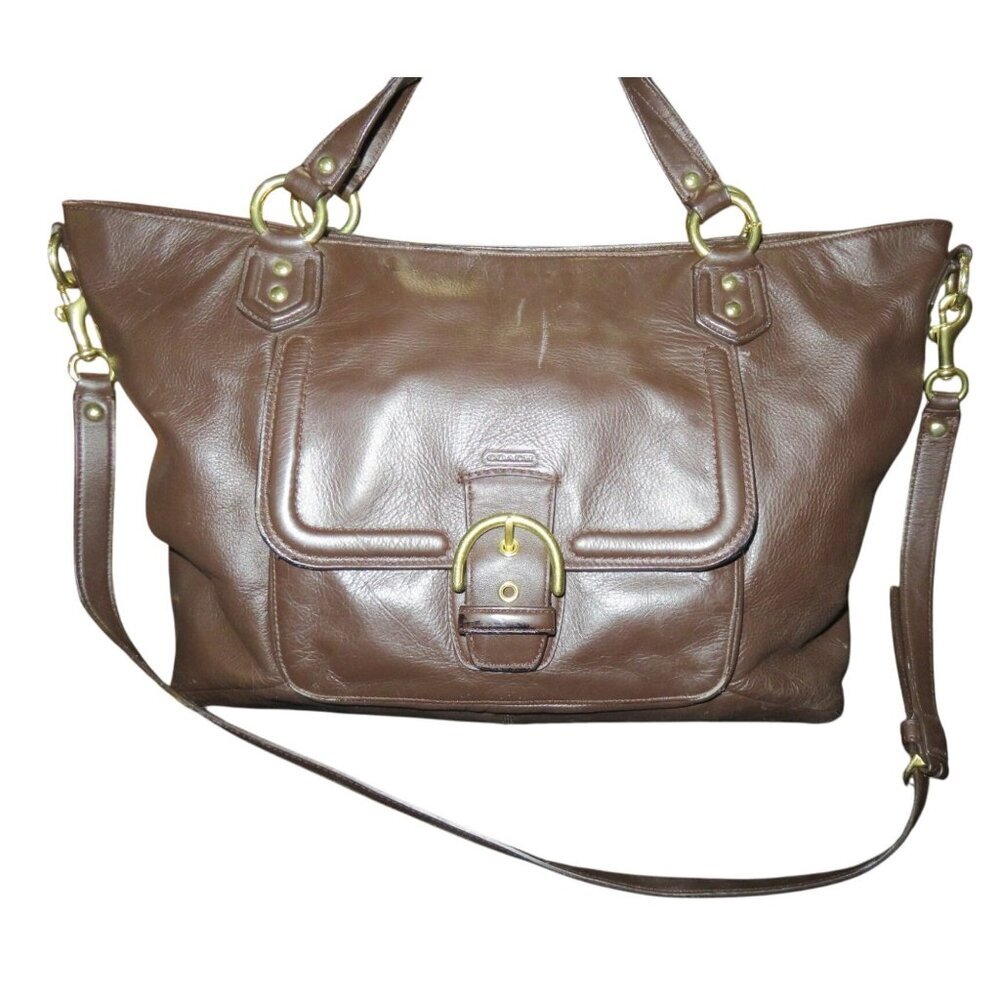 Coach  2013 Campbell Izzy Mahogany Brown Leather Satchel Handbag Crossbody Bag